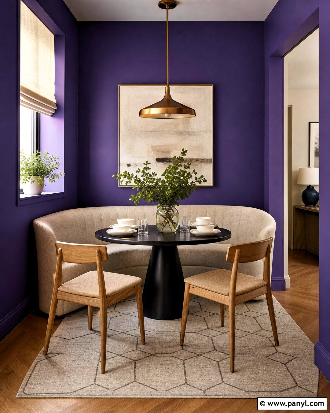 Royal Hyacinth Purple Dining Nook - 20 royal purple paint colors