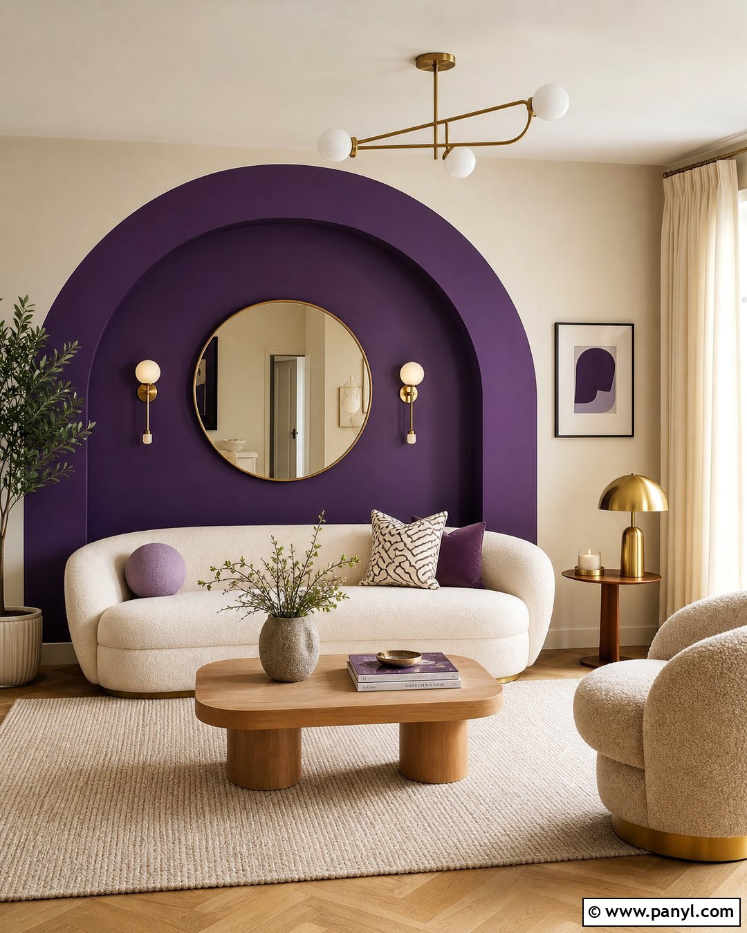 Royal Purple Arch Living Room Wall - 35 royal paint wall design for living room ideas