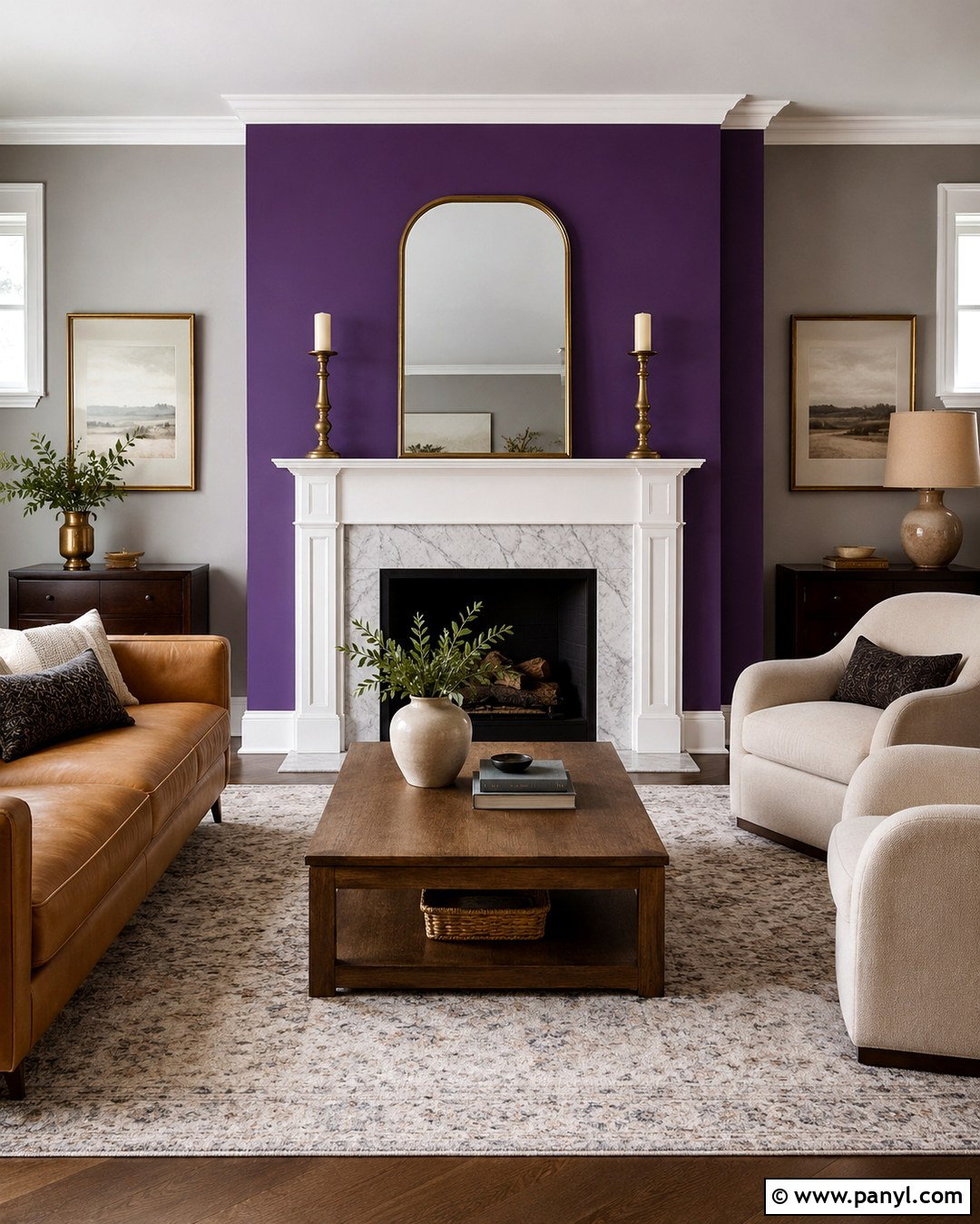 Royal Purple Fireplace Wall - 20 Royal Purple Wall Ideas