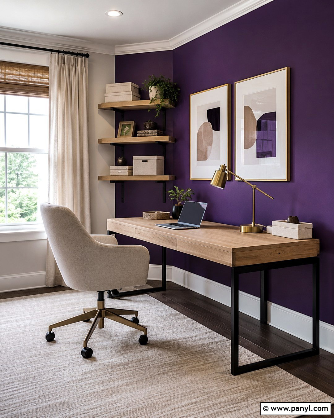 Royal Purple Home Office Wall - 20 Royal Purple Wall Ideas