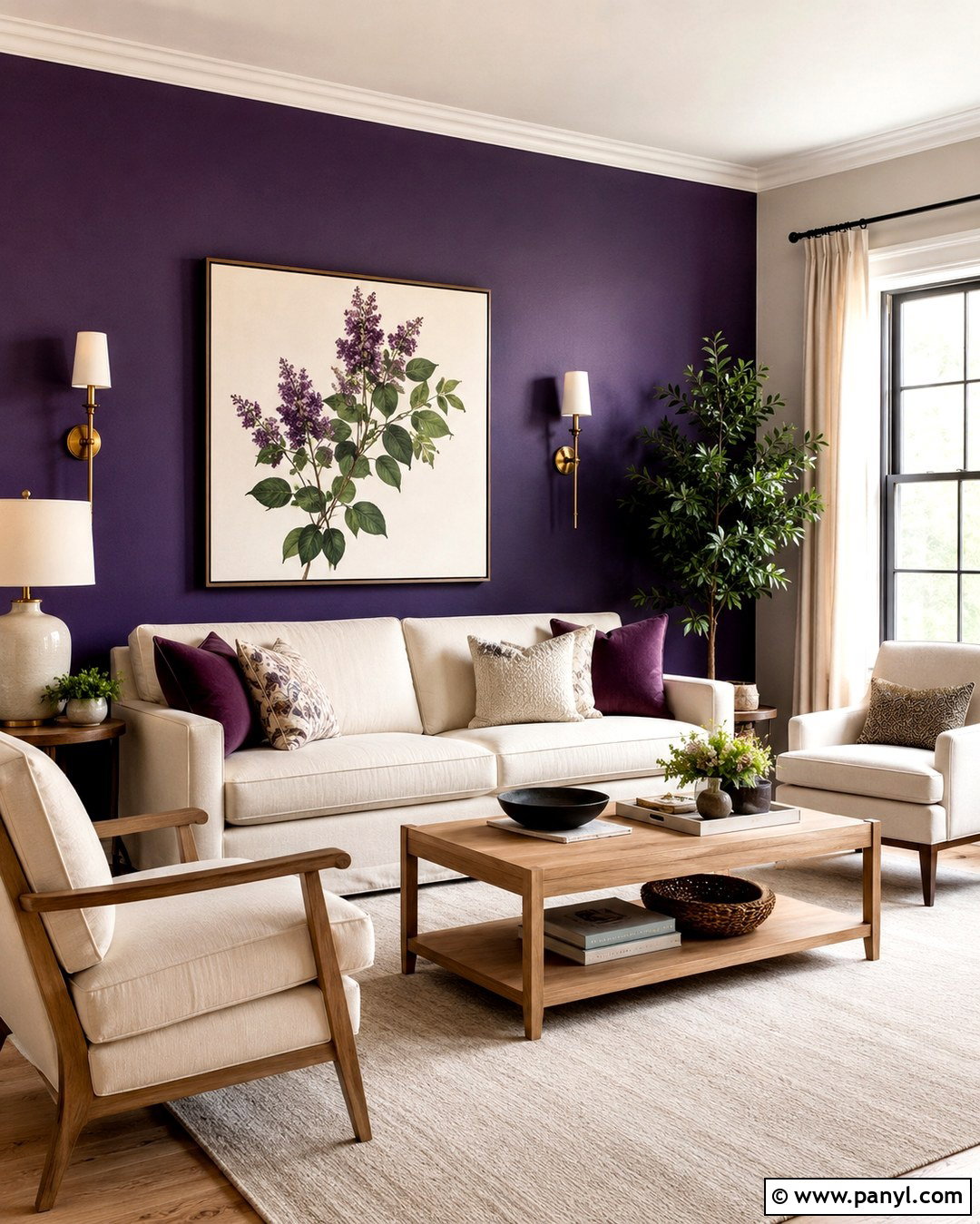 Royal Purple Living Room Accent Wall - 20 Royal Purple Wall Ideas