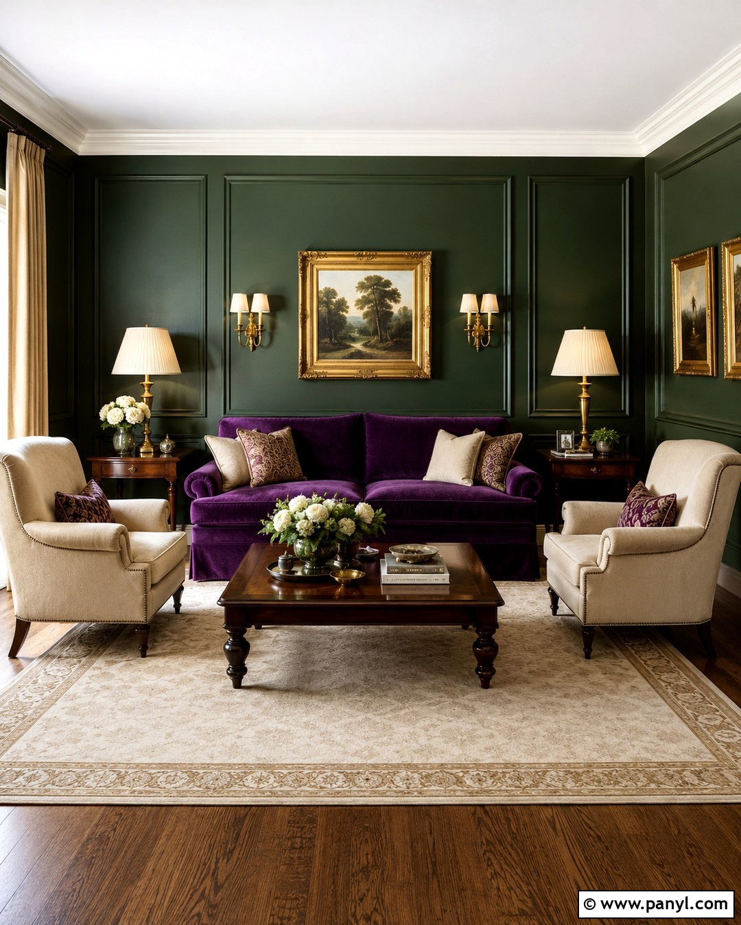 Royal Purple Sofa With Forest Green Walls - 20 Purple Sofa Green Walls