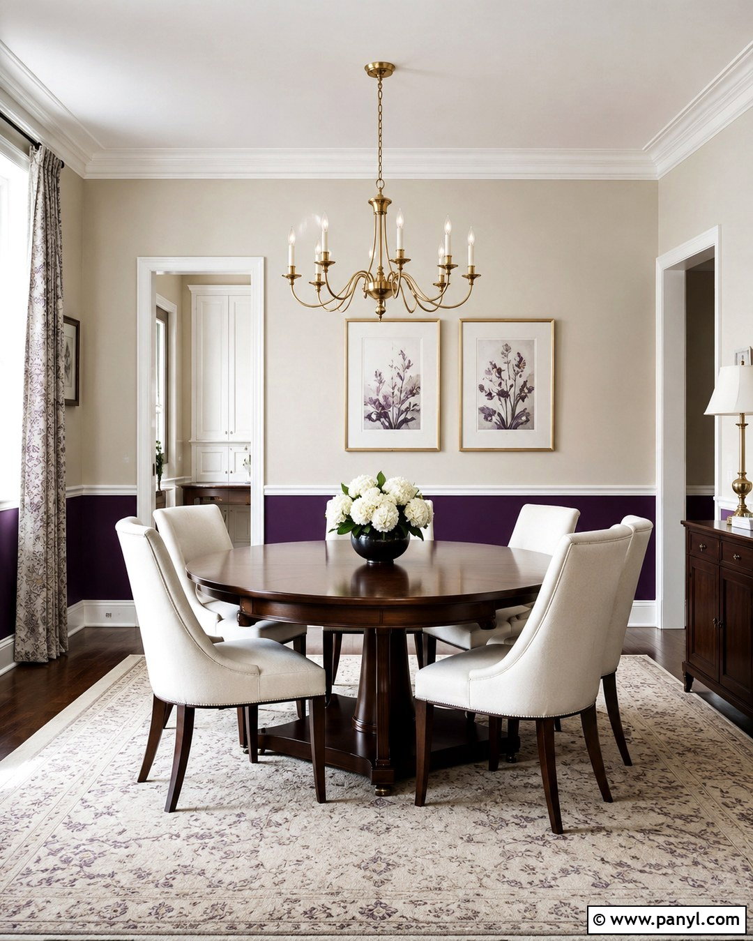 Royal Purple Two Tone Wall - 20 Royal Purple Wall Ideas