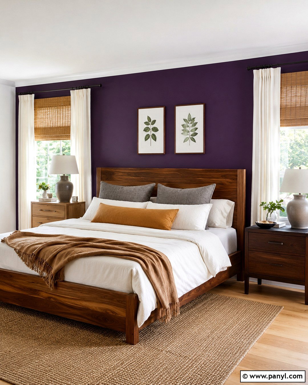Royal Purple Wall With Natural Wood - 20 Royal Purple Wall Ideas