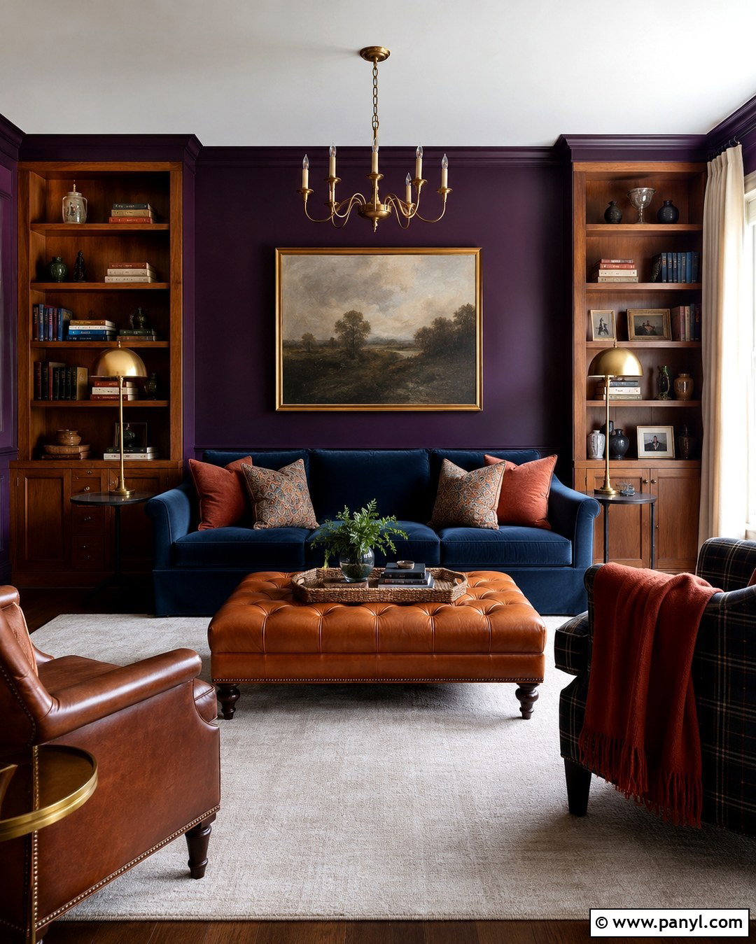 Royal Purple Wall With Navy Blue - 20 Royal Purple Wall Ideas