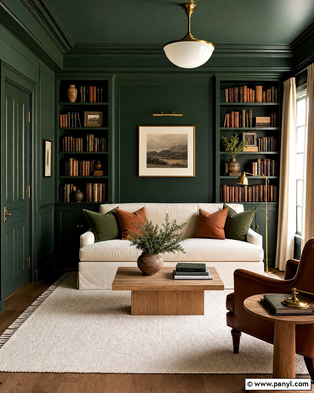 Roycroft Bottle Green Color Drenched Room - 20 roycroft bottle green sherwin williams ideas