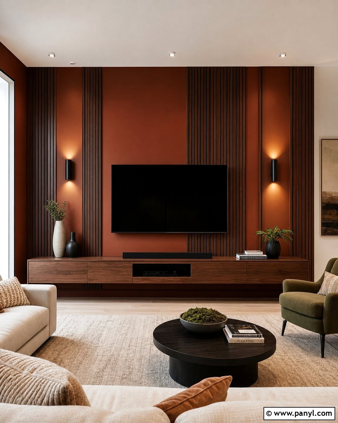 Rust Accent Wall With Wood Slats - 30 Rust Accent Wall Ideas