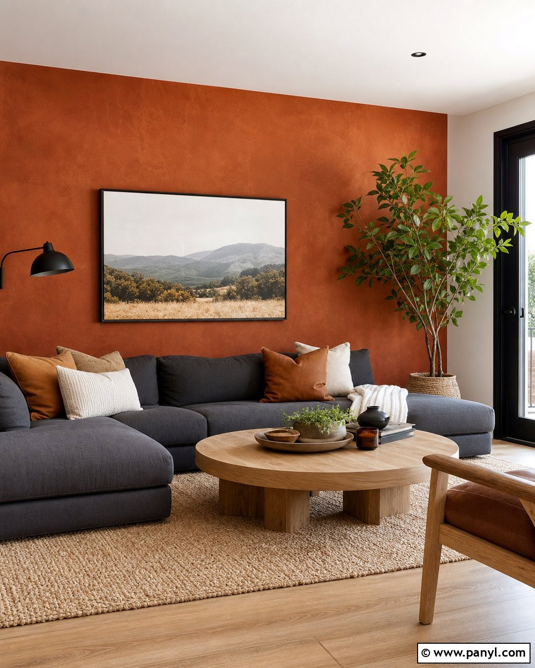 Rust And Charcoal Living Room Accent Wall - 30 Rust Accent Wall Ideas