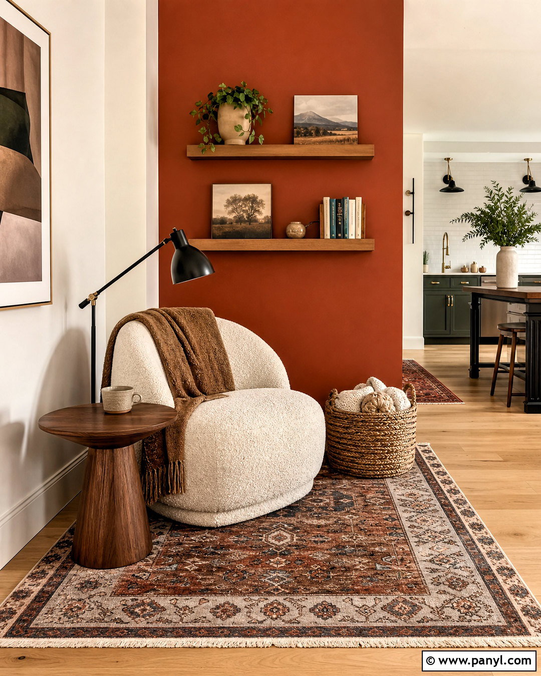 Rust And Cream Reading Nook Walls - 20 two color wall ideas