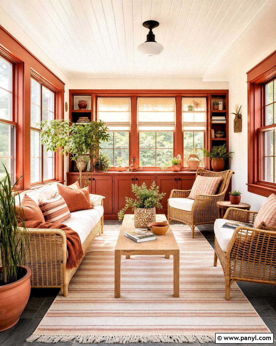 Rust And Cream Two Tone Sunroom - 20 two tone room ideas
