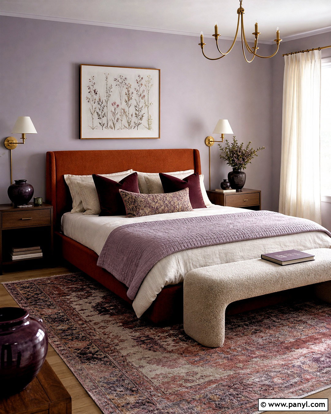 Rust And Lavender Bedroom - 20 rust color combinations