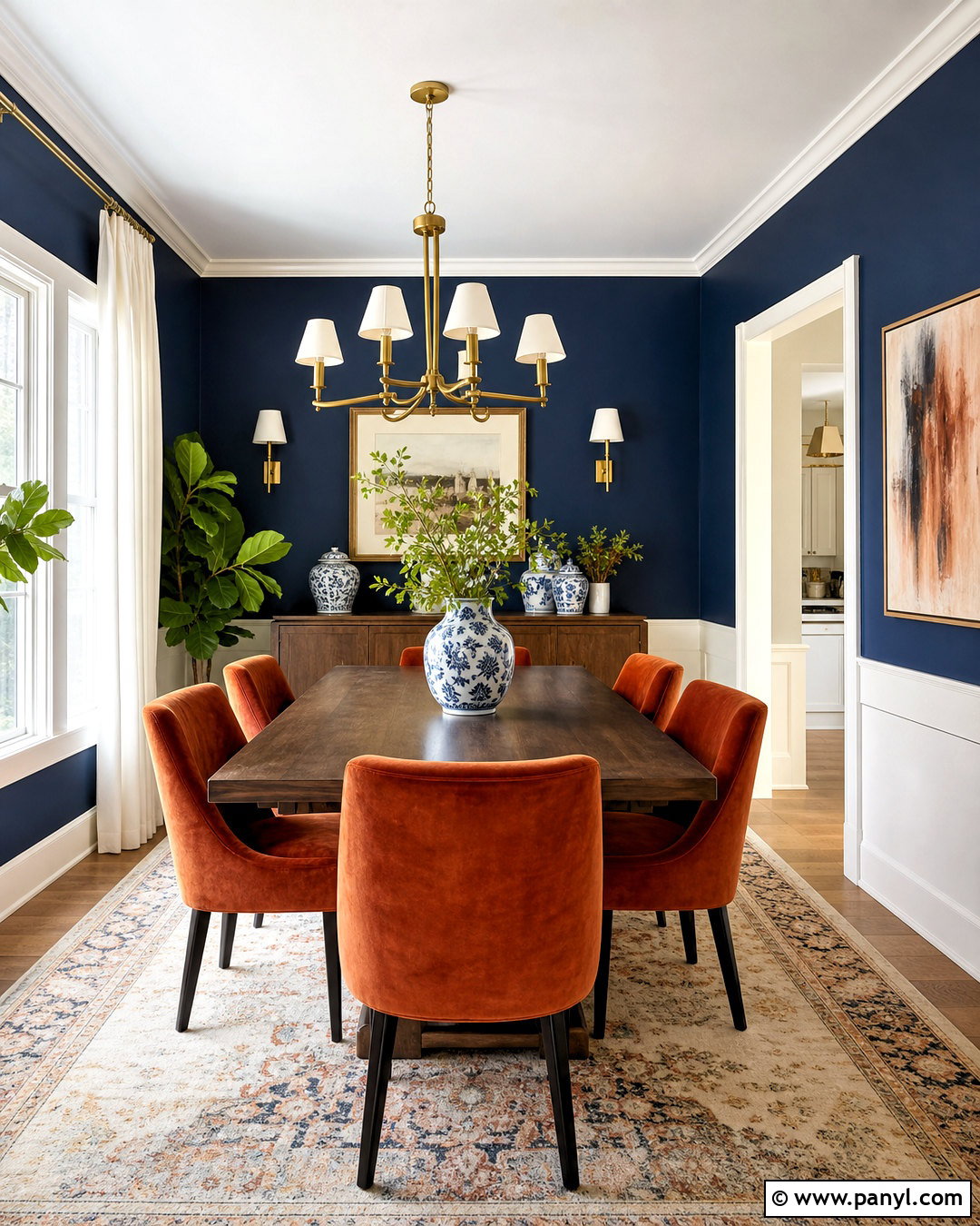 Rust And Navy Blue Dining Room - 20 rust color combinations