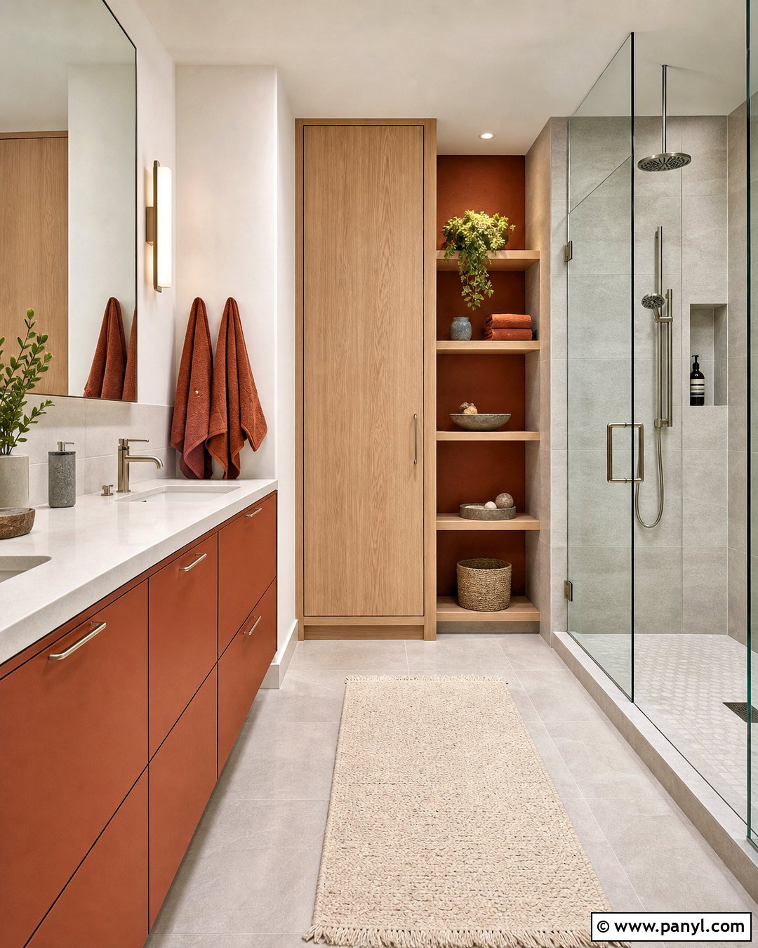 Rust And Soft Gray Bathroom - 20 rust color combinations