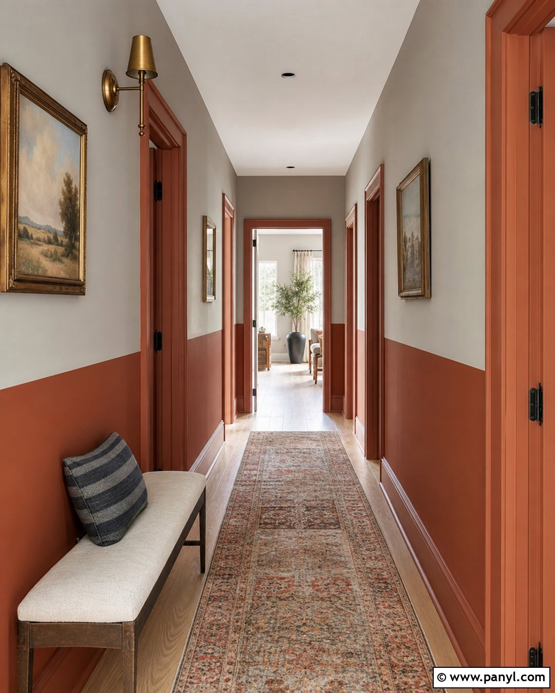 Rust And Warm Gray Two Tone Walls - 45 two tone walls