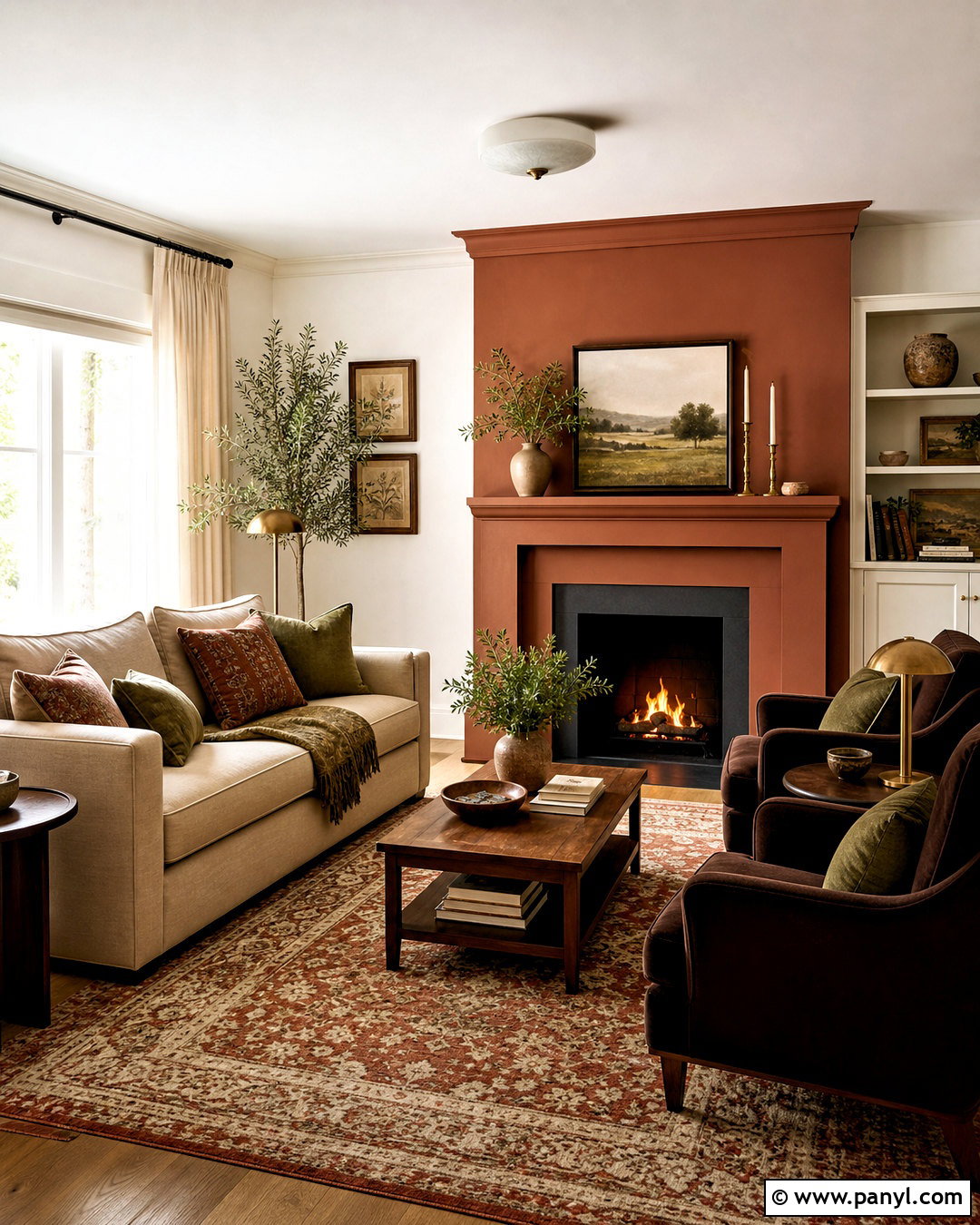 Rust And Warm White Living Room Paint Scheme - 20 indoor paint colors schemes