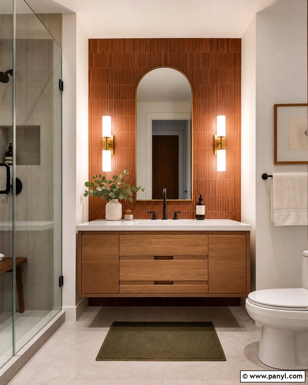Rust Bathroom Vanity Accent Wall - 30 Rust Accent Wall Ideas