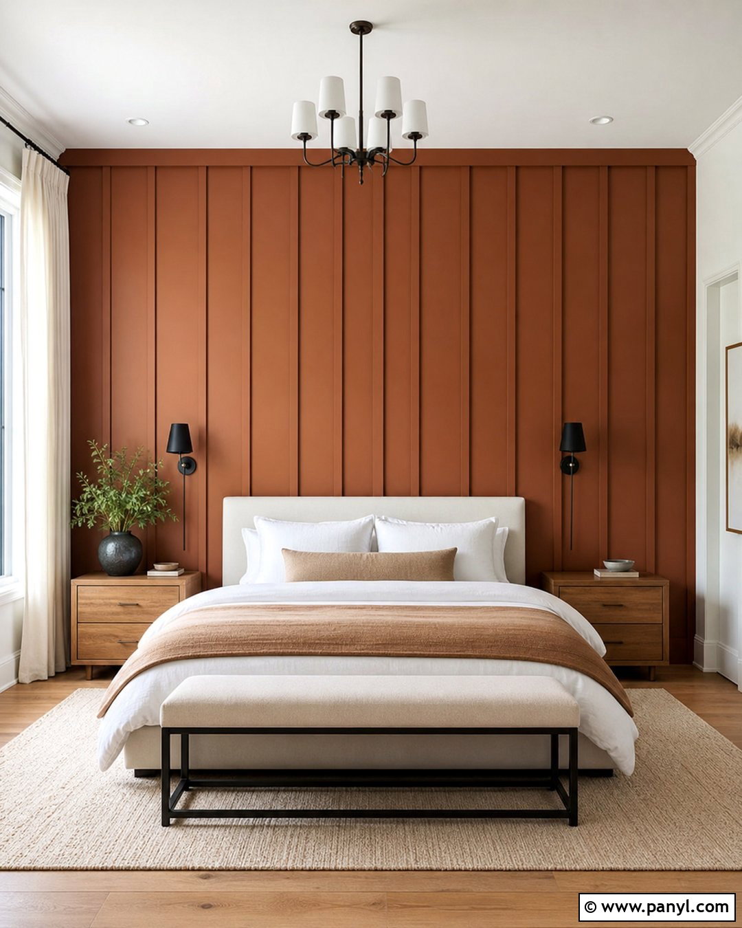 Rust Board And Batten Bedroom Wall - 30 Rust Accent Wall Ideas