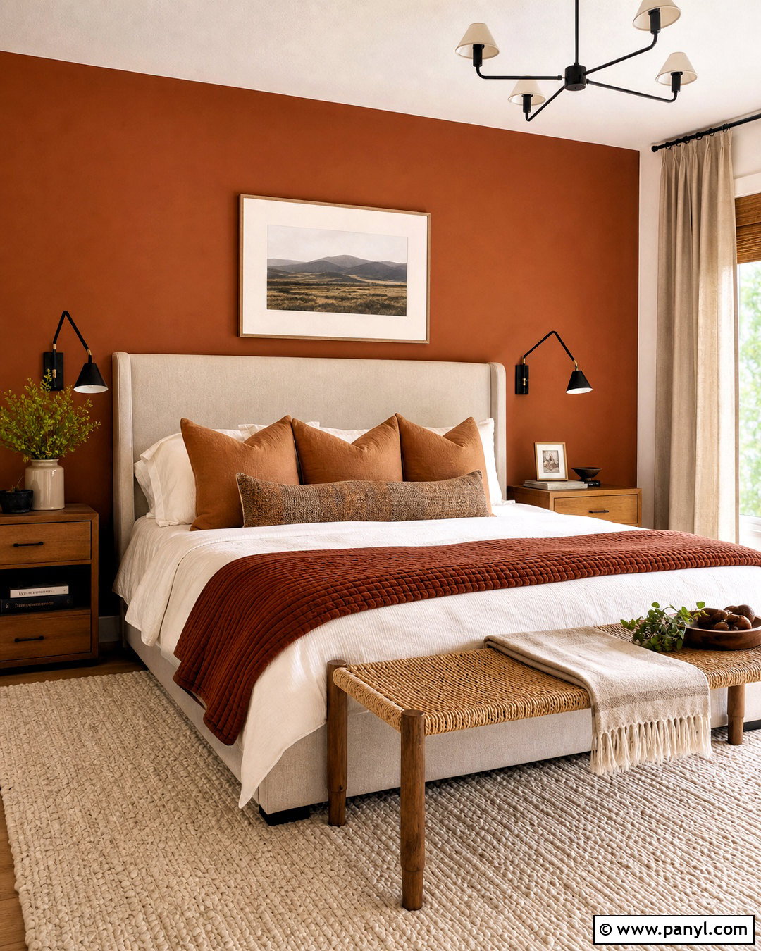 Rust Brown And Cream Bedroom - 20 brown color palette ideas