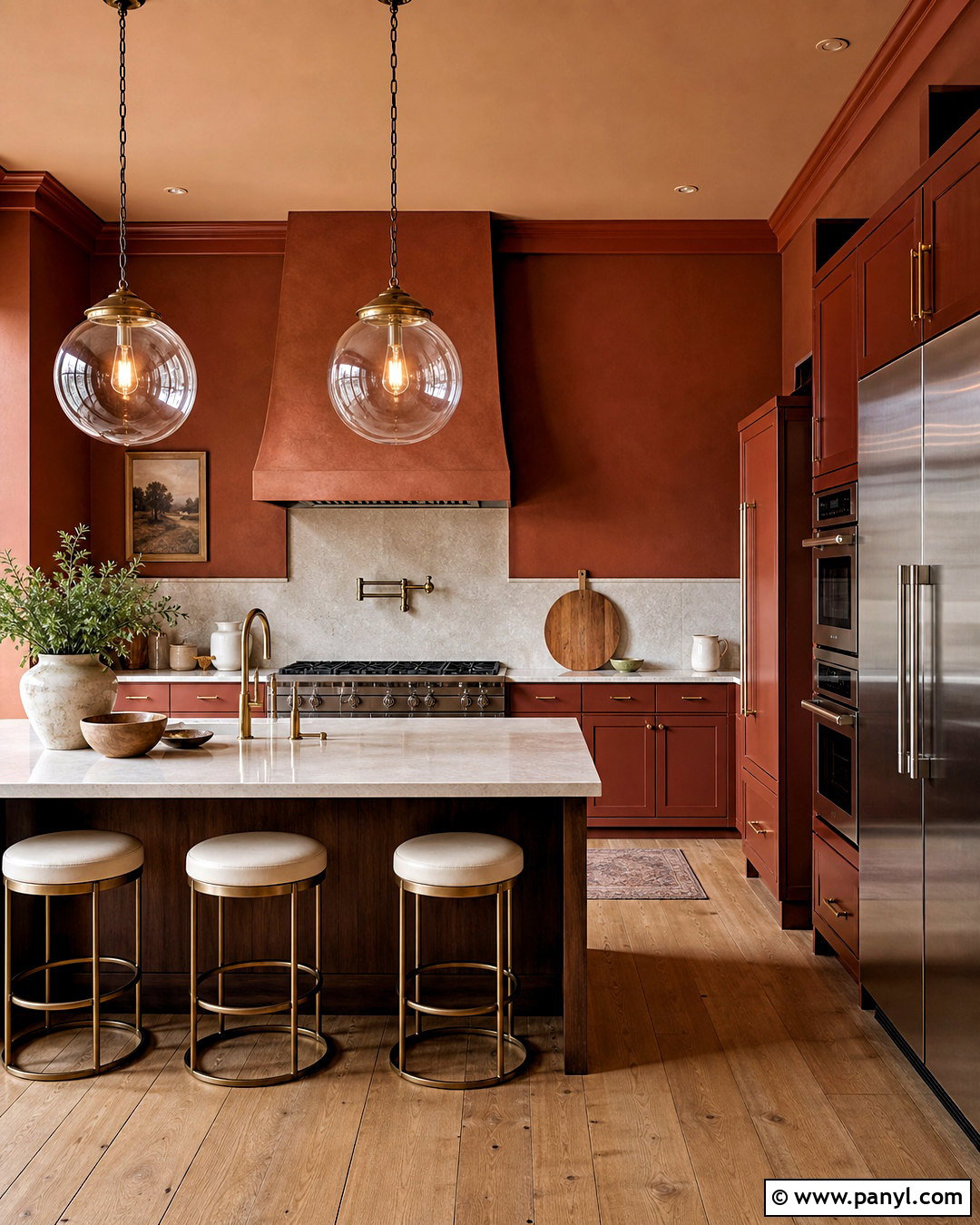 Rust Color Drenched Kitchen - 20 rust kitchen ideas