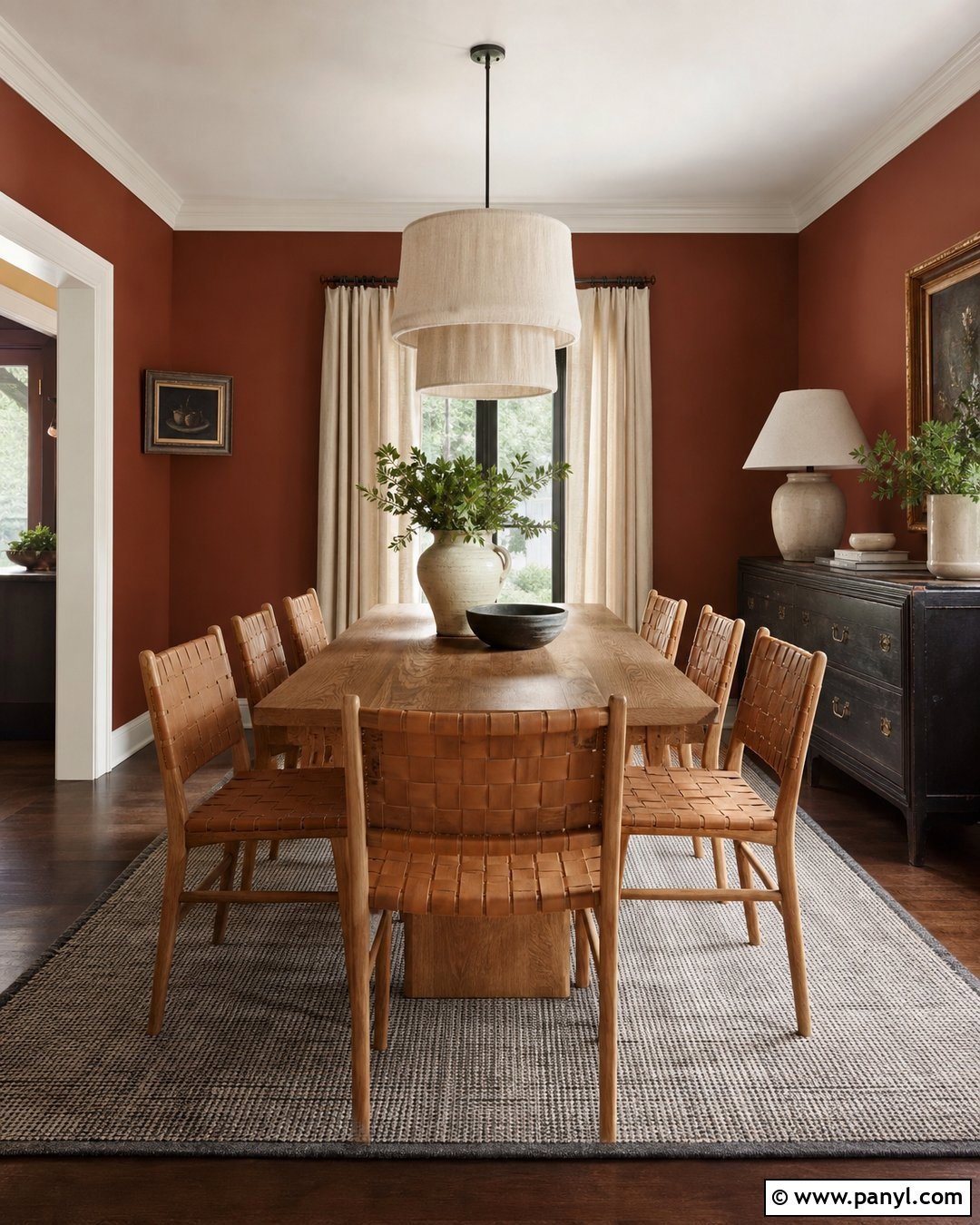 Rust Dining Room Wall - 20 Brown Orange Wall Color Ideas