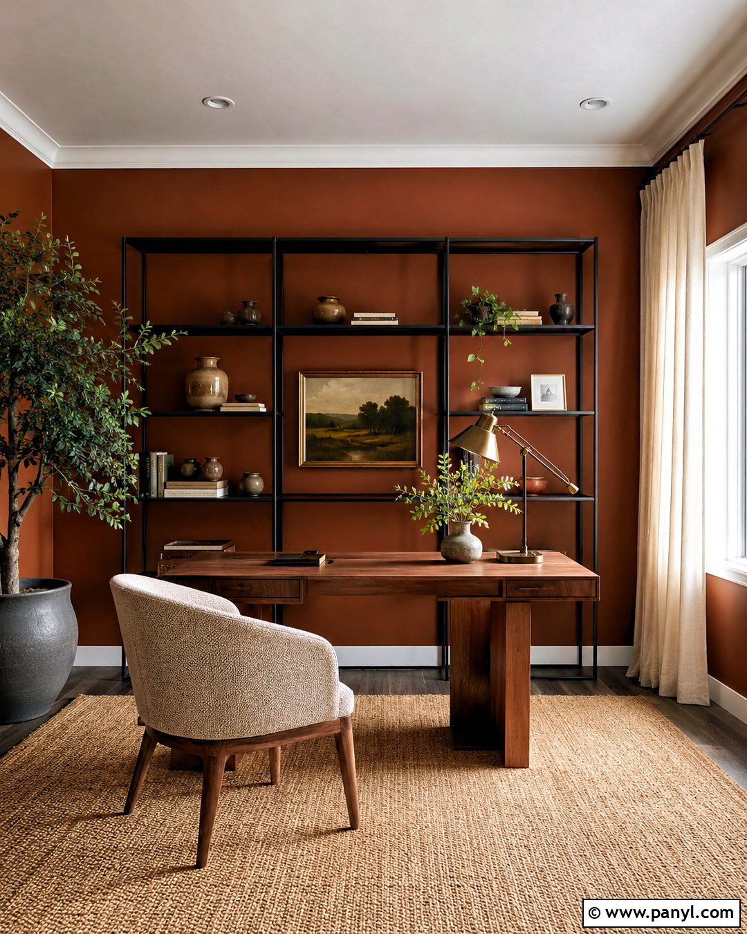 Rust Home Office Wall Color - 40 Room Wall Color Ideas