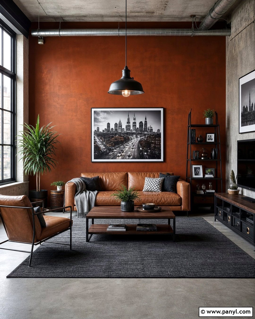 Rust Industrial Accent Wall - 30 Rust Accent Wall Ideas