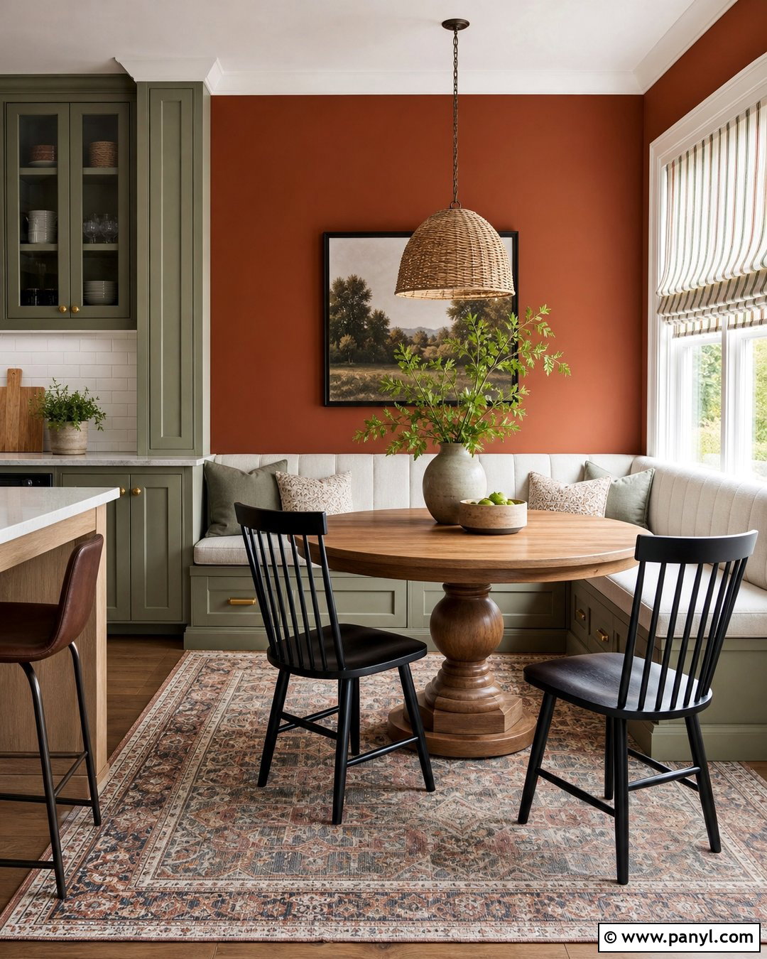 Rust Kitchen Breakfast Nook Accent Wall - 30 Rust Accent Wall Ideas