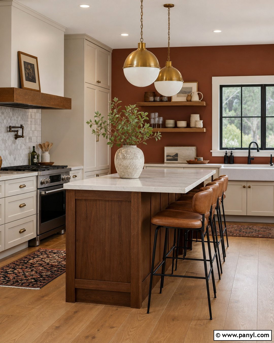 Rust Kitchen With Cream Cabinets - 35 rust wall color ideas