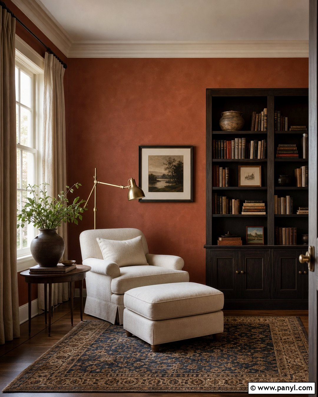 Rust Limewash Reading Room - 50 Limewash Walls