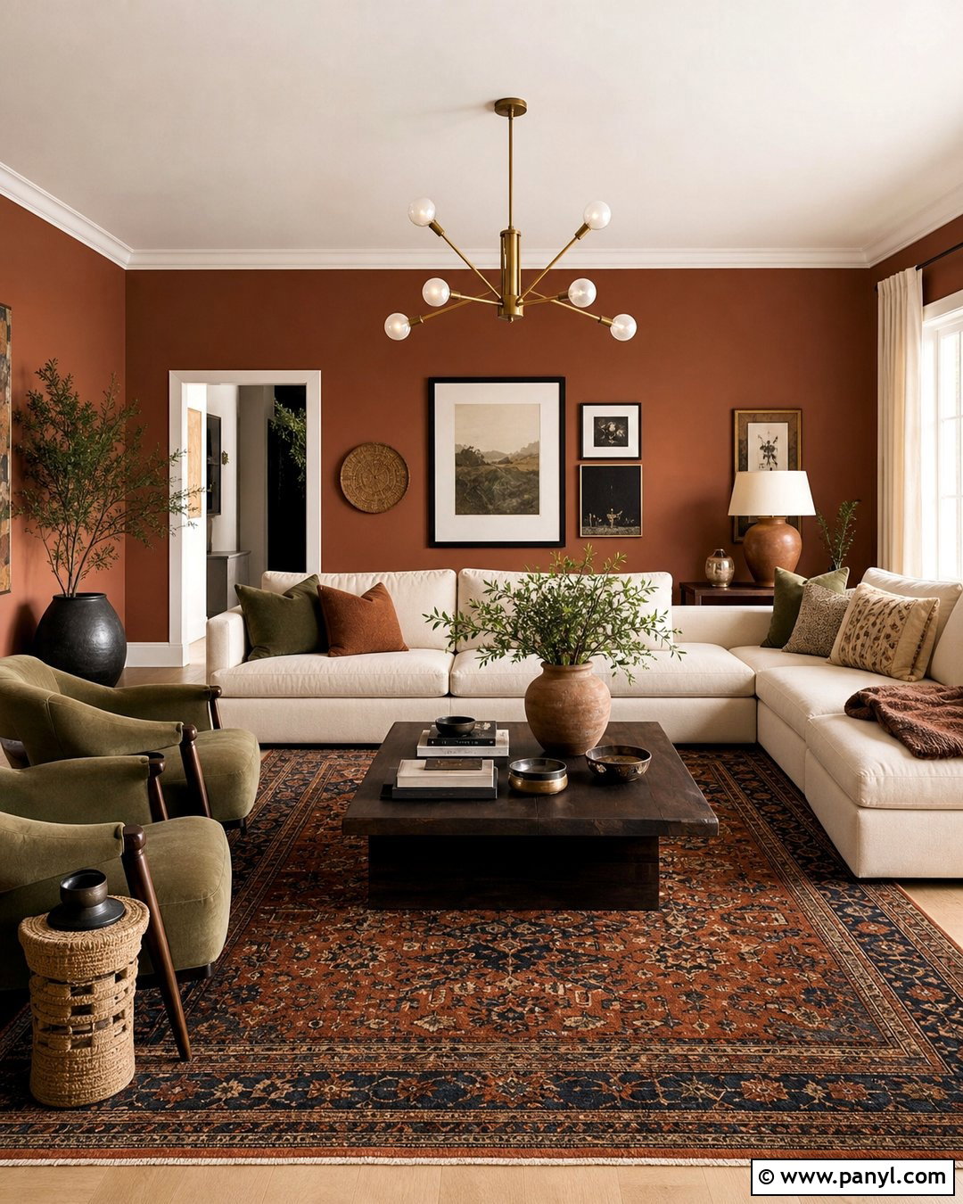 Rust Living Room Walls - 45 wall colors for living room ideas