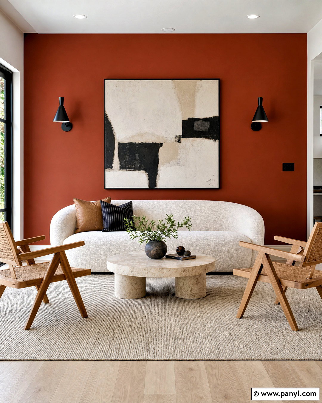 Rust Living Room With Accent Wall - 20 rust living room ideas