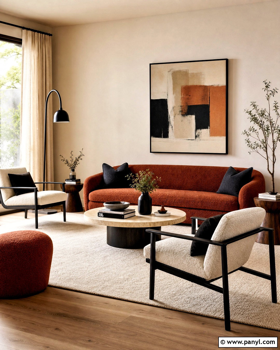 Rust Living Room With Black Accents - 20 rust living room ideas