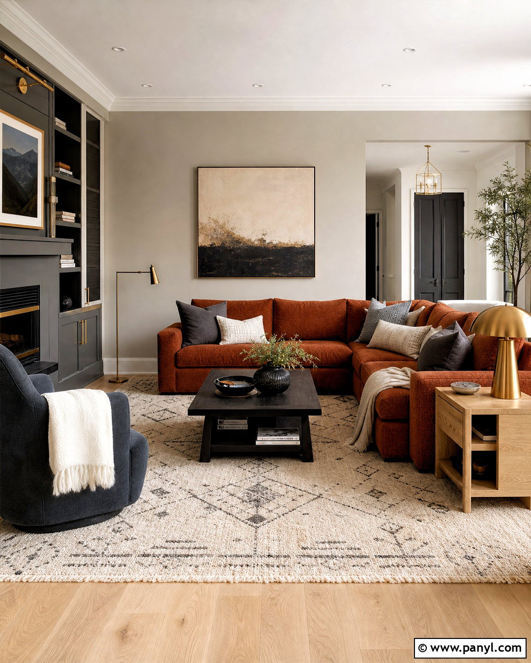 Rust Living Room With Charcoal Gray - 20 rust living room ideas