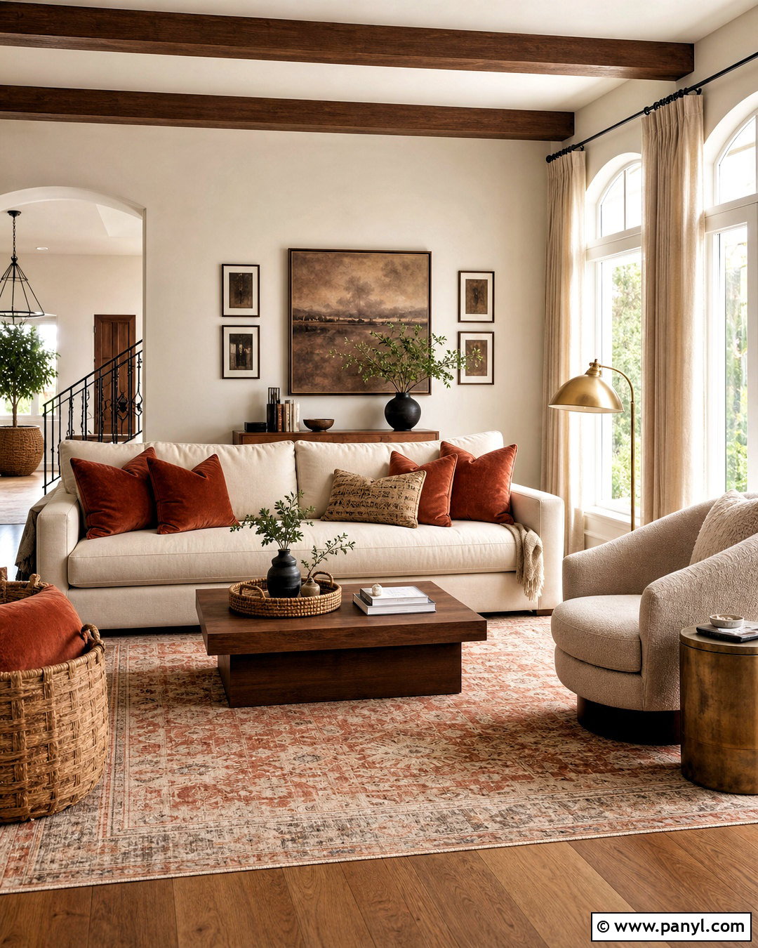 Rust Living Room With Cream Sofa - 20 rust living room ideas