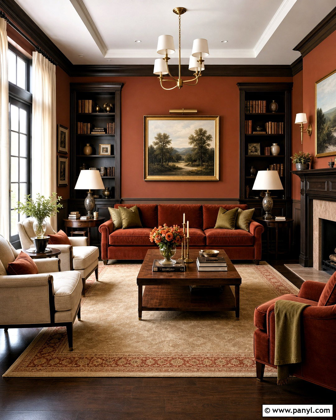 Rust Living Room With Dark Wood - 20 rust living room ideas