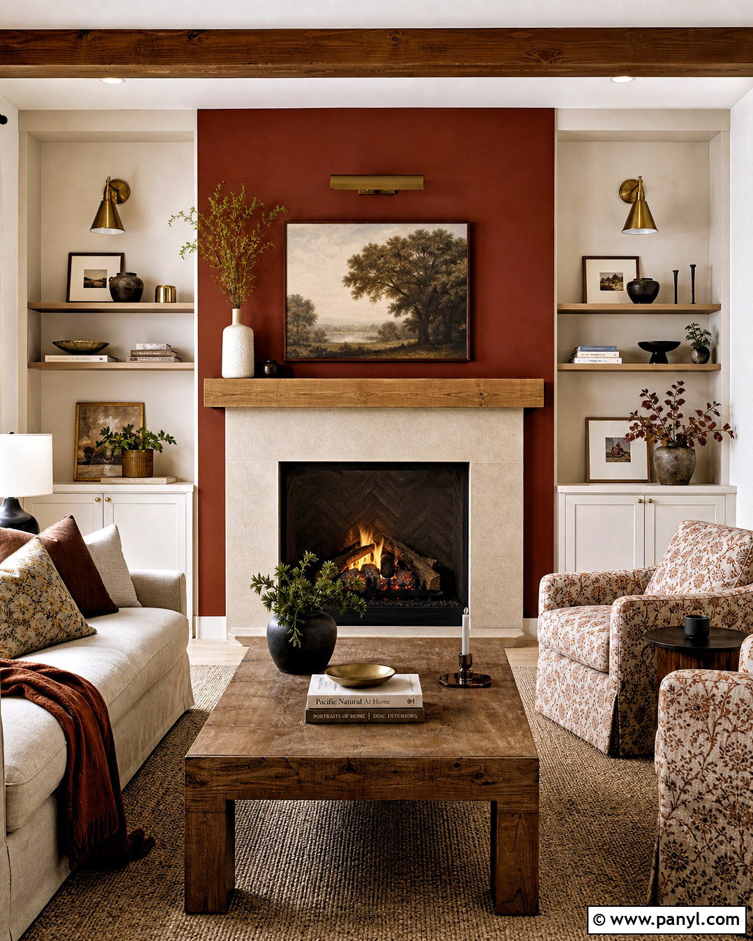 Rust Living Room With Fireplace - 20 rust living room ideas