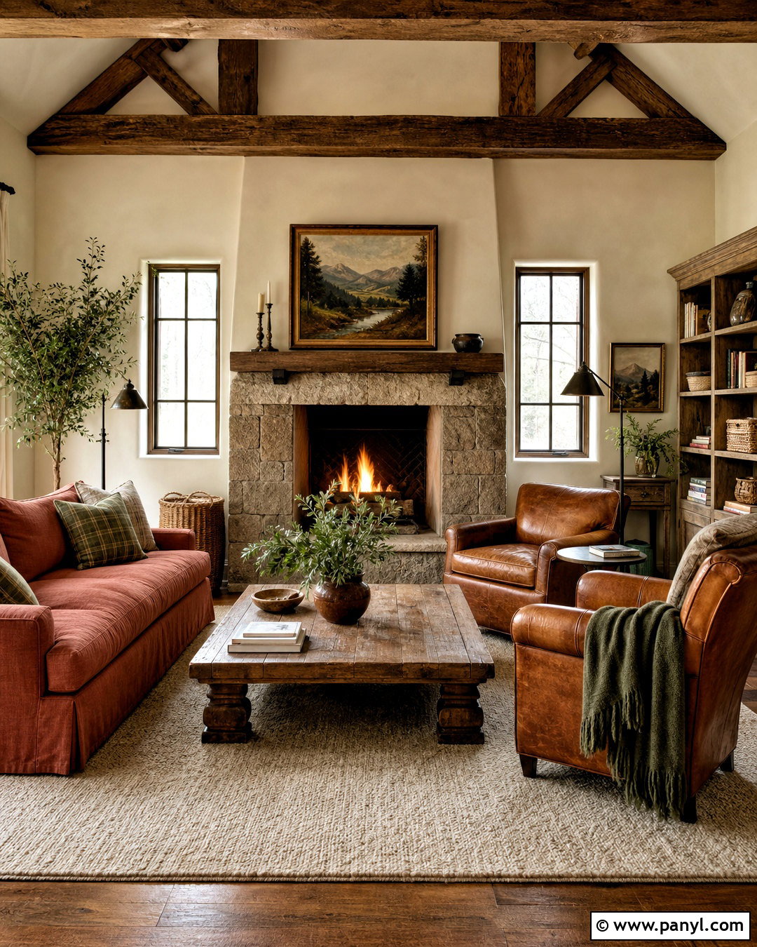 Rust Living Room With Leather Furniture - 20 rust living room ideas