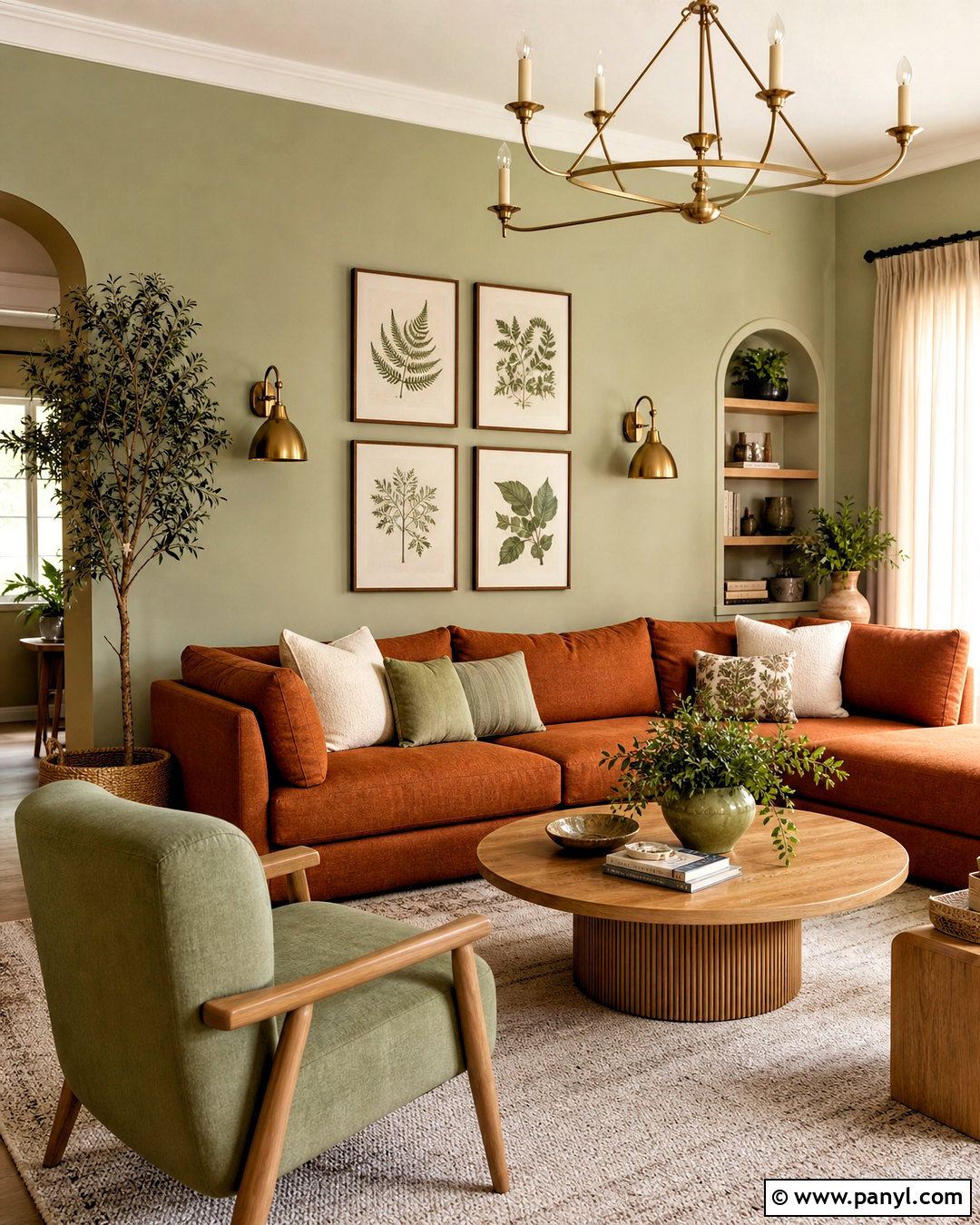 Rust Living Room With Sage Green - 20 rust living room ideas