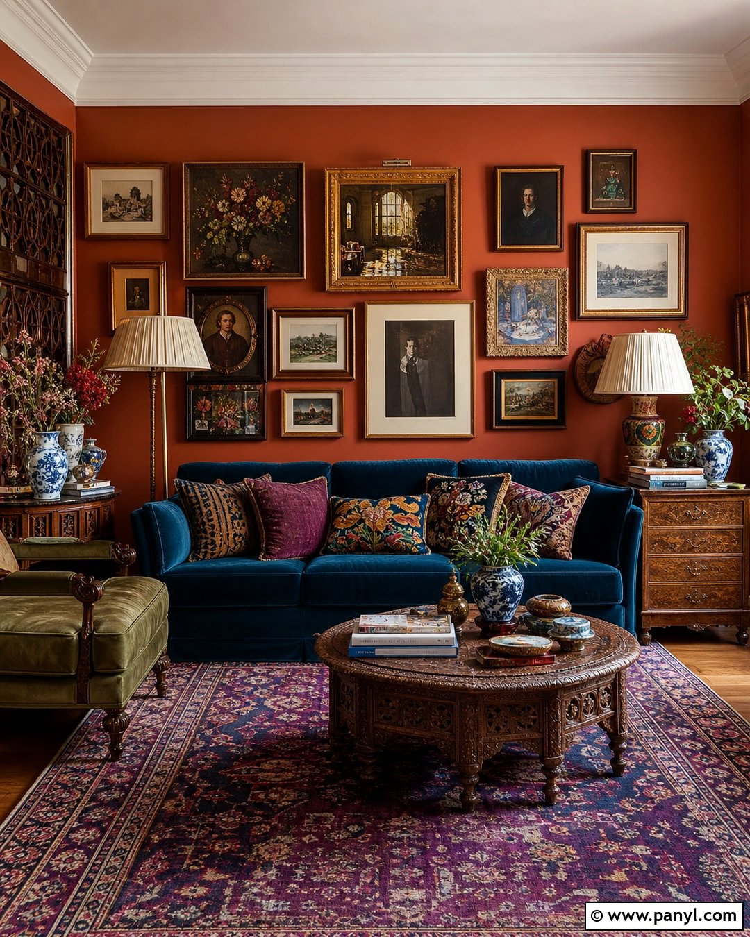 Rust Maximalist Accent Wall - 30 Rust Accent Wall Ideas