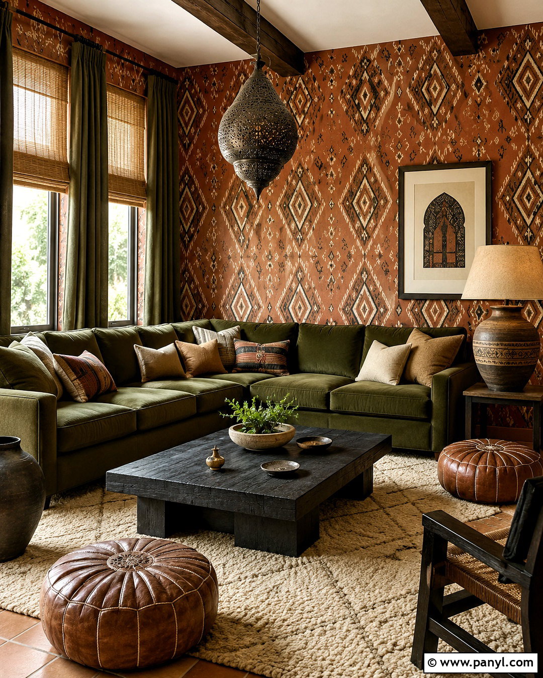 Rust Moroccan Textile Wallpaper - 20 moroccan aesthetic wallpaper ideas
