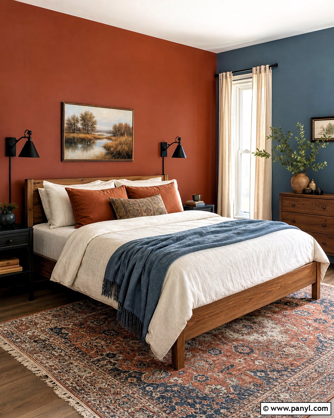 Rust Orange And Blue Gray Bedroom Walls - 20 two color bedroom walls