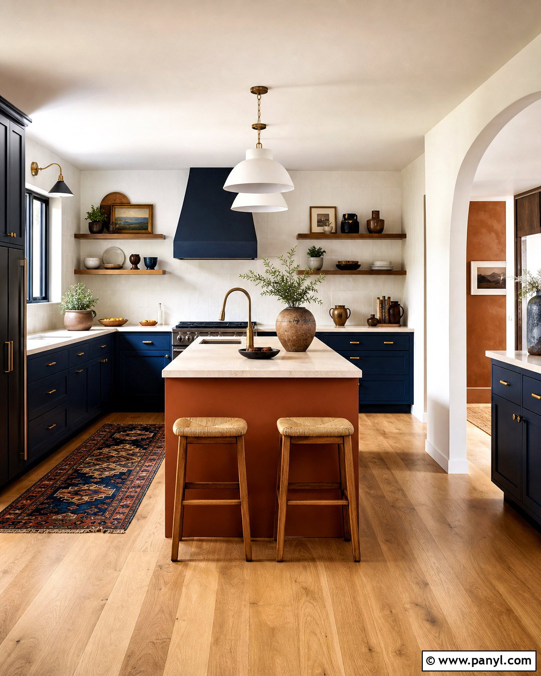 Rust Orange And Deep Blue Kitchen Color Combination - 20 kitchen colour combination ideas