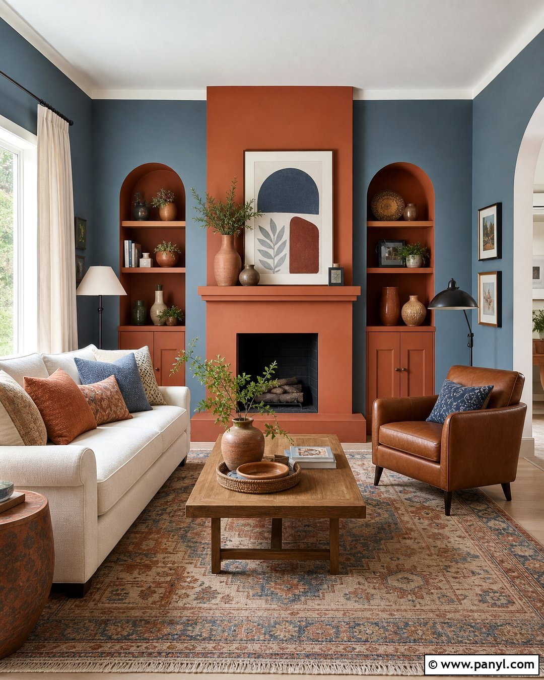 Rust Orange And Dusty Blue Walls - 25 Wall Paint Color Combination Ideas