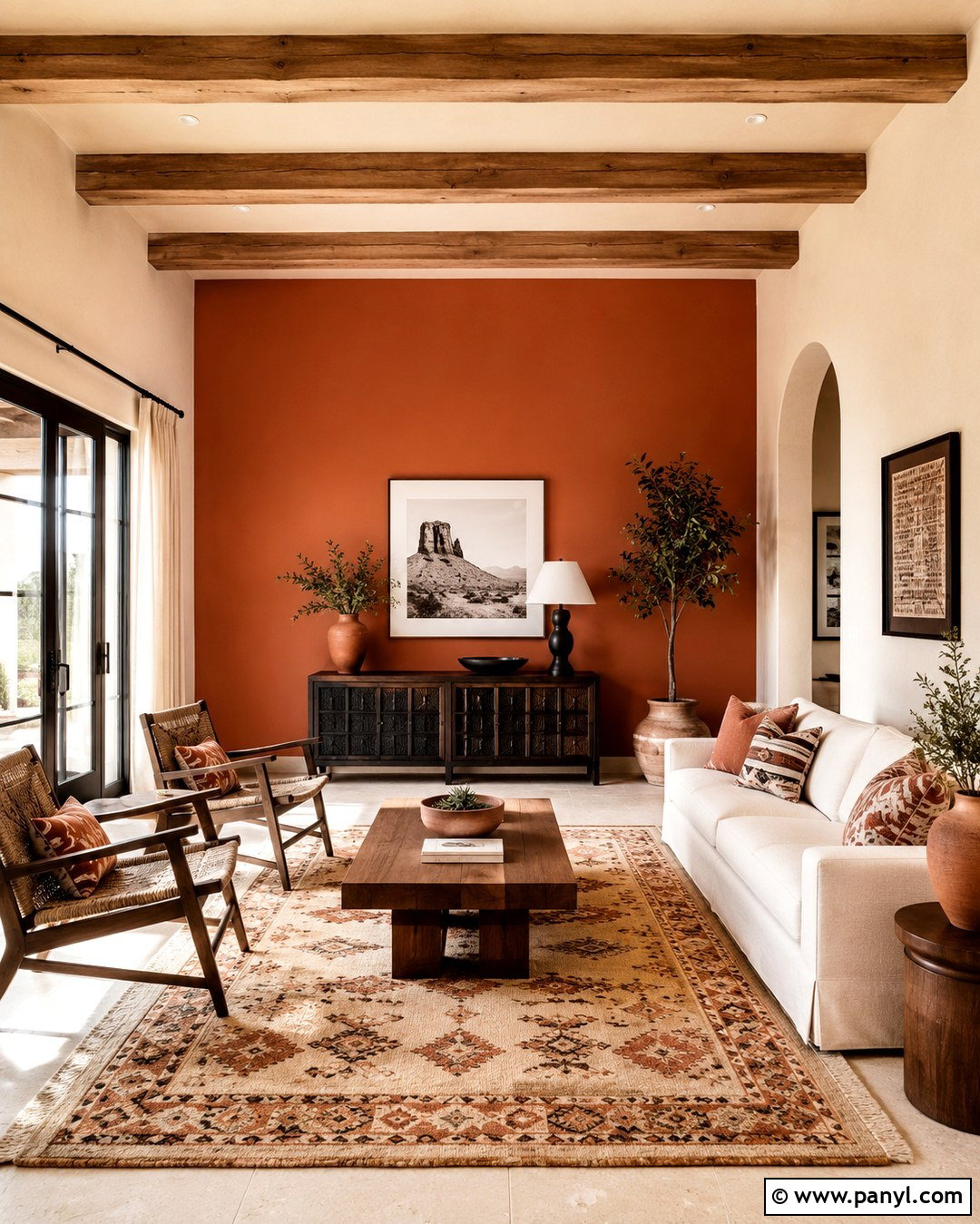 Rust Orange And Sand Hall Walls - 20 Colour Combinations For Hall Wall Ideas