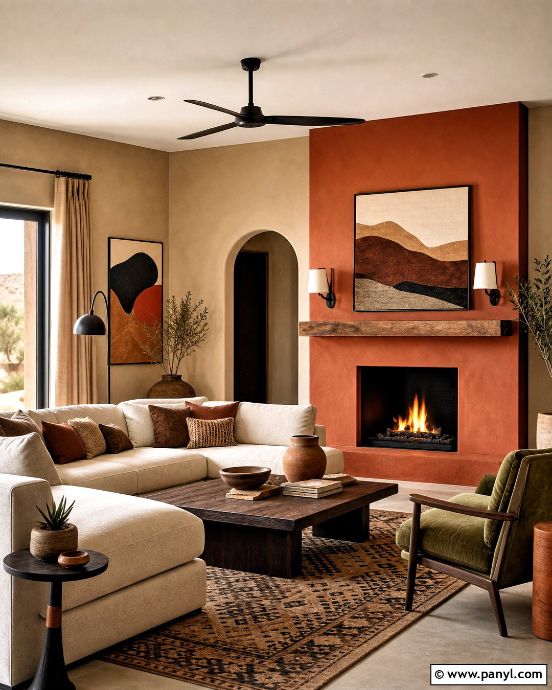 Rust Orange And Soft Sand Living Room Walls - 20 2 tone living room walls paint colors