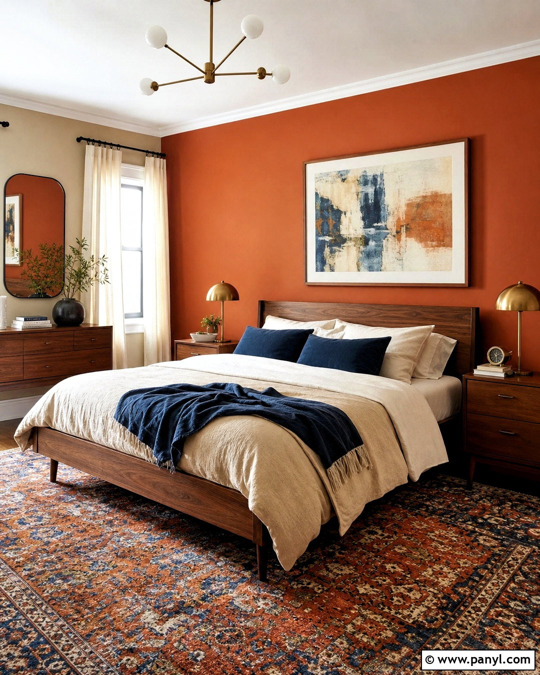 Rust Orange Bedroom Accent Wall - 20 accent wall colors bedroom ideas