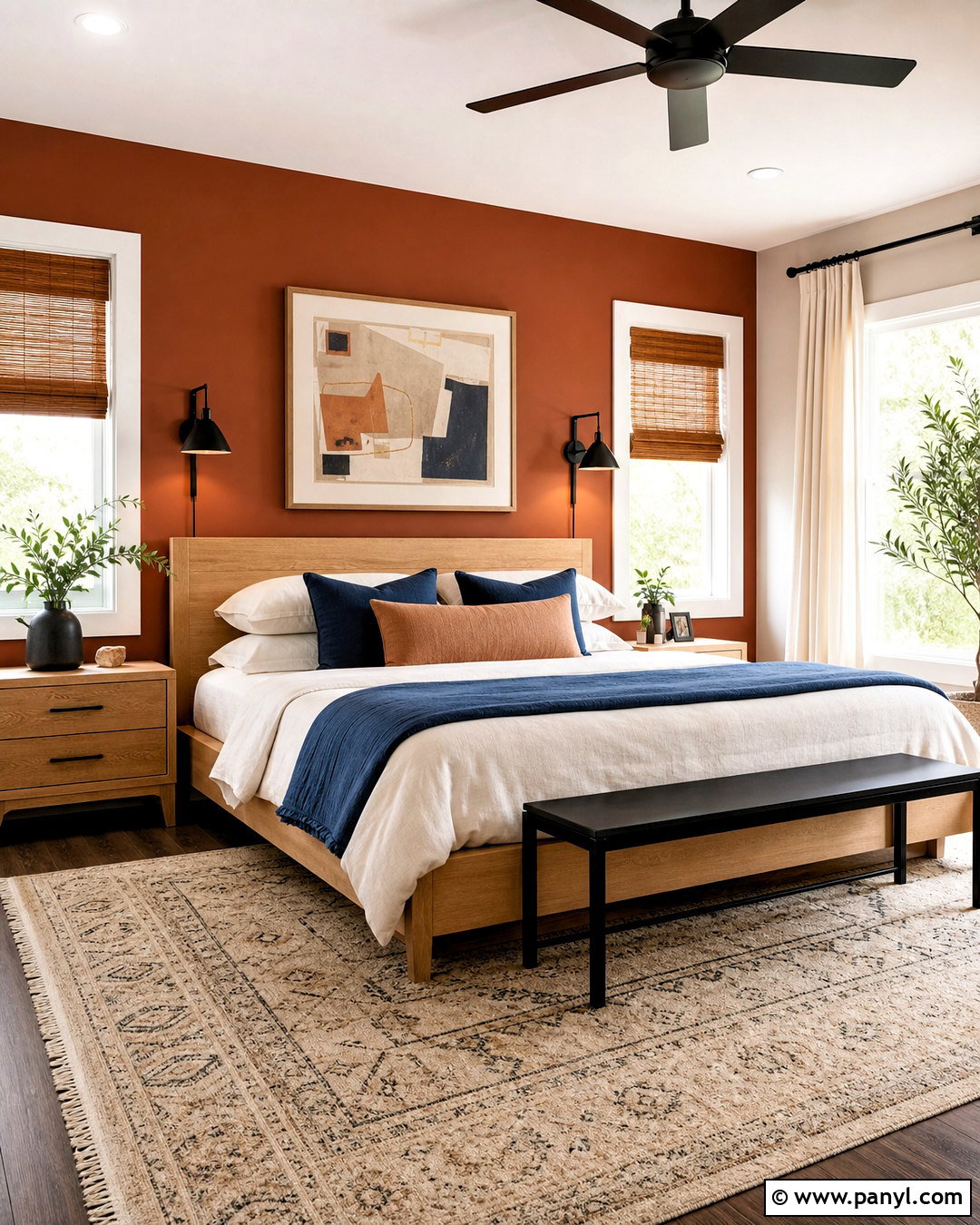 Rust Orange Bedroom Accent Wall - 20 bedroom accent wall paint colors