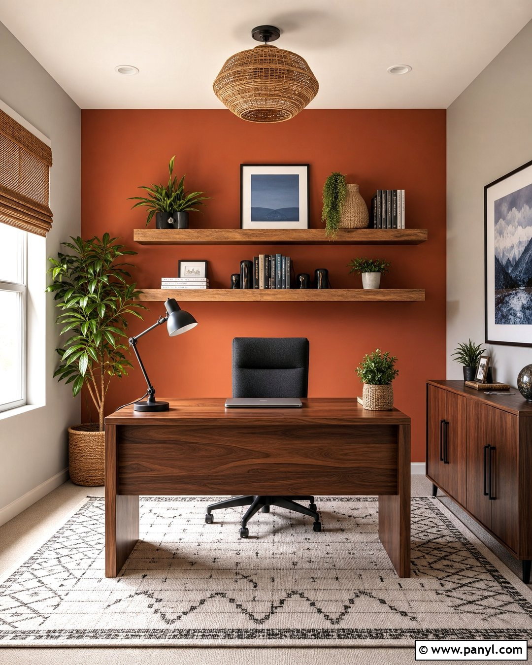 Rust Orange Home Office - 30 Orange Wall Color Ideas