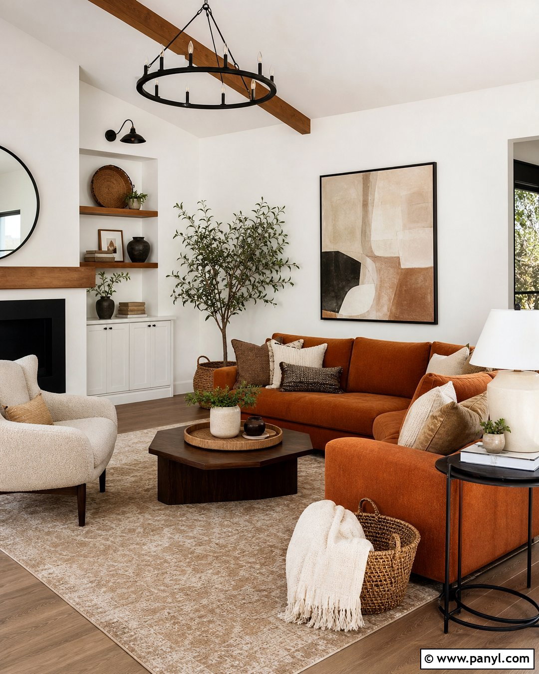 Rust Orange With White Walls - 20 Shades For White Walls