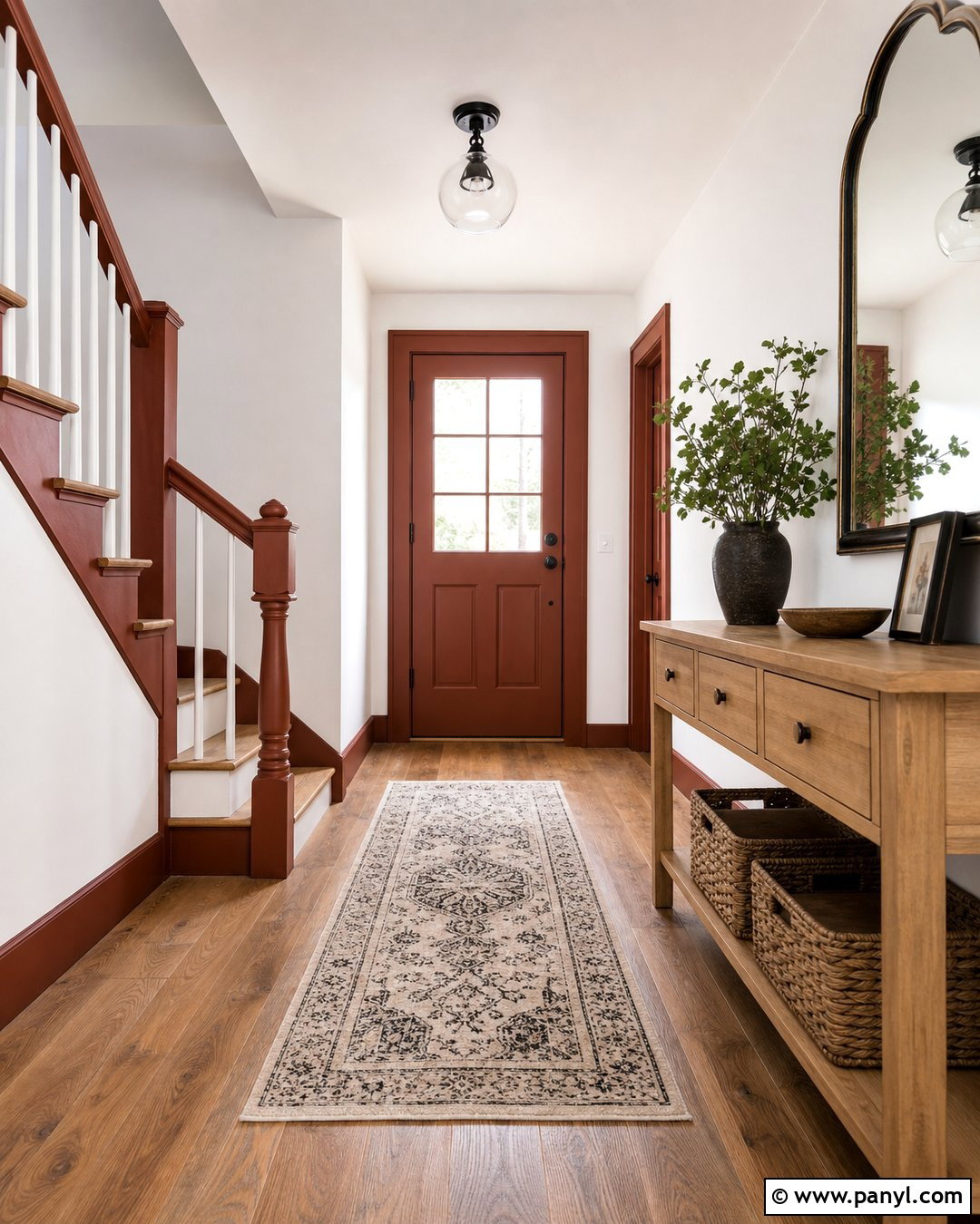 Rust Painted Trim With White Walls - 30 painted trim white walls